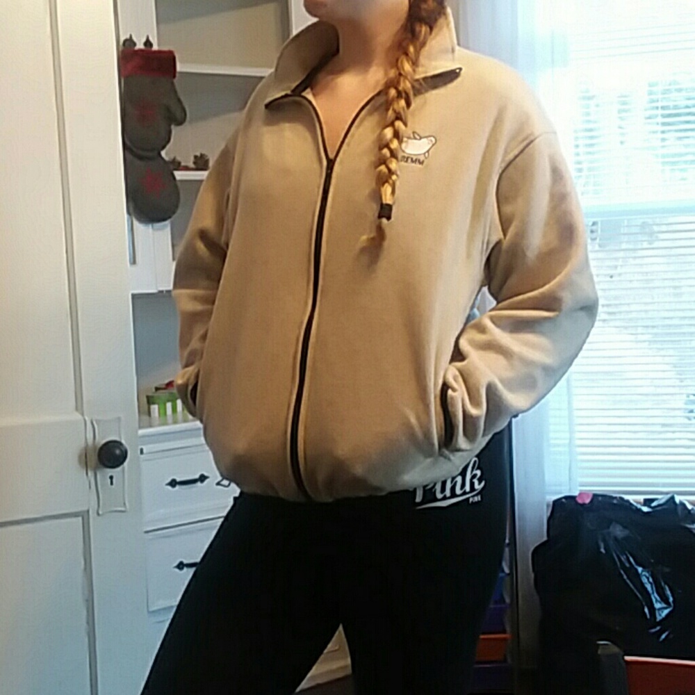 Tan fleese zipup jacket
